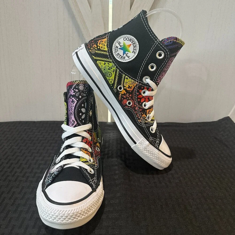 Converse Chuck Taylor All Star Pride Black High Top Sneakers - Picture 4 of 10